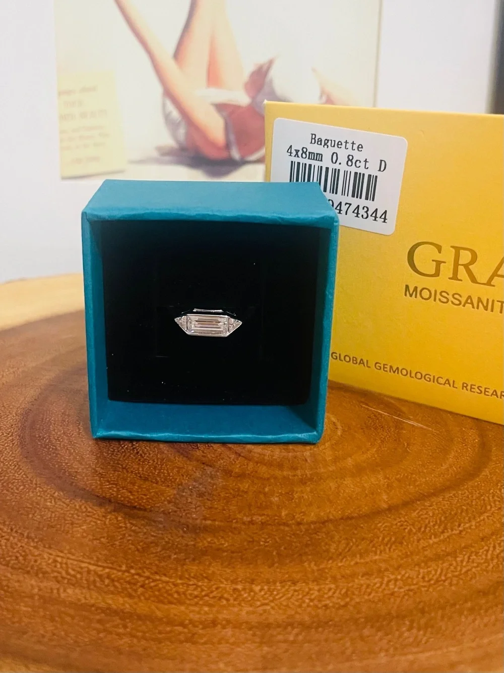 1 Carat Moissanite Baguette Ring In 925 Sterling Silver with GRA - Picture 3 of 16